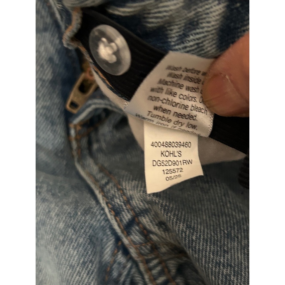 SO Girls Two-Tone Wide Leg Jeans Light Wash Blue Denim Size 10 High Waisted.J-72 - Picture 8 of 10